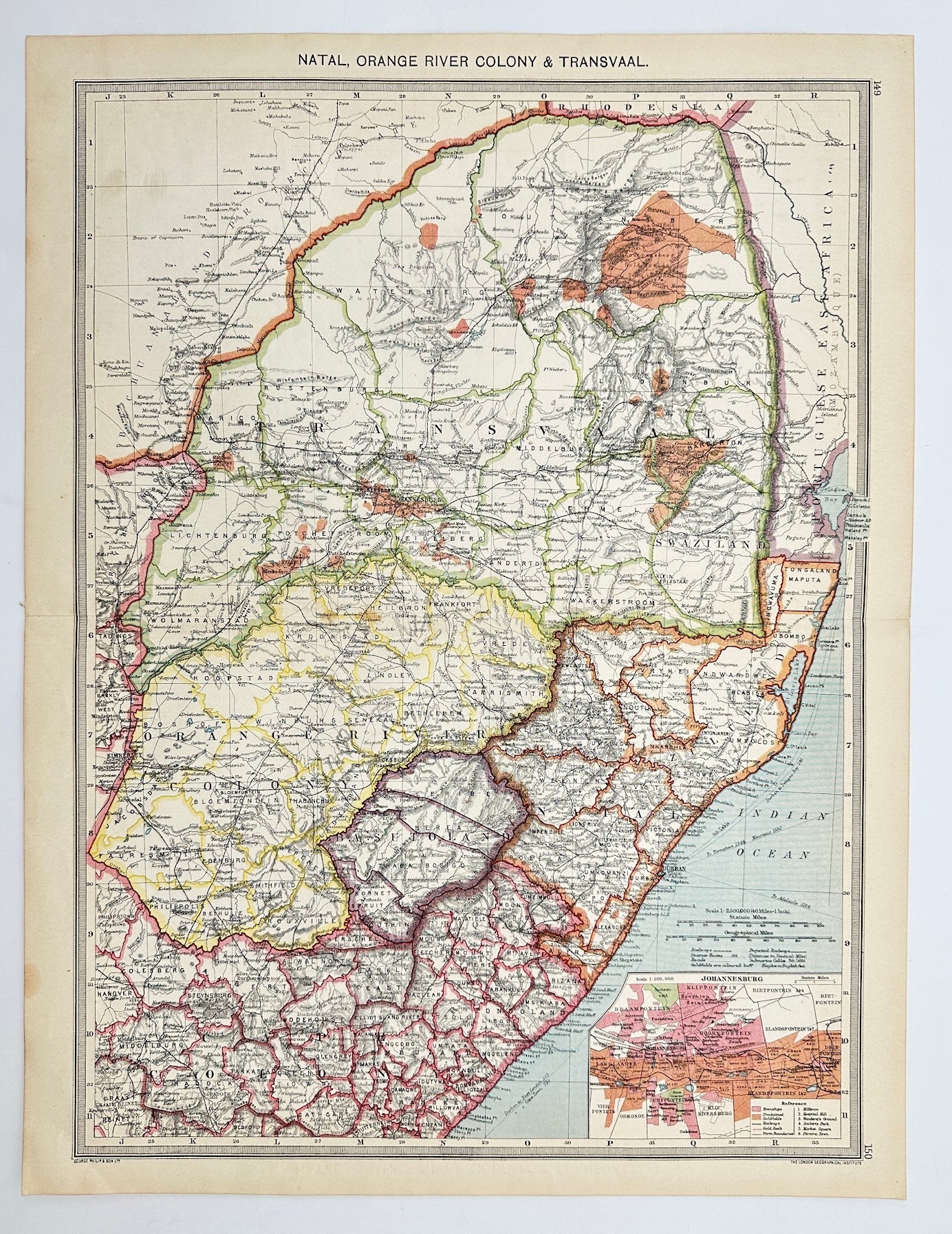 Original Antique Map - Alfred Harmsworth - Natal - Brazil - Transvaal - G3