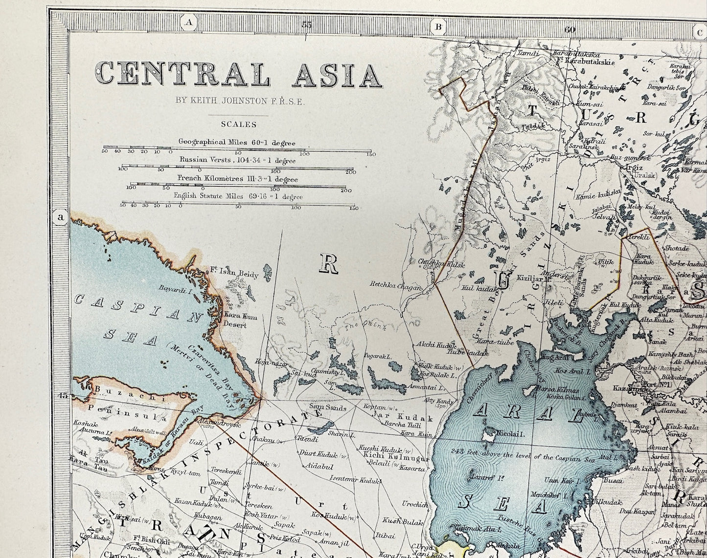 Original Antique Map - Alexander Keith Johnston - Central Asia - Turkey - G3