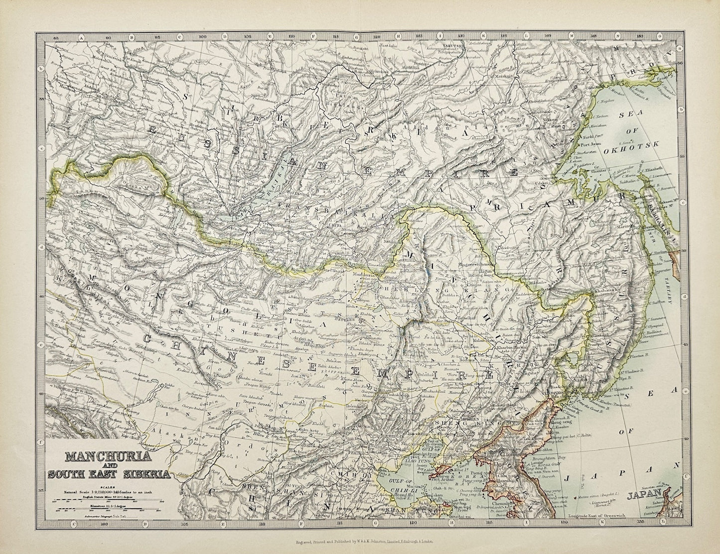 Antique Map - Alexander Keith Johnston - Manchuria and South East Siberia - G3