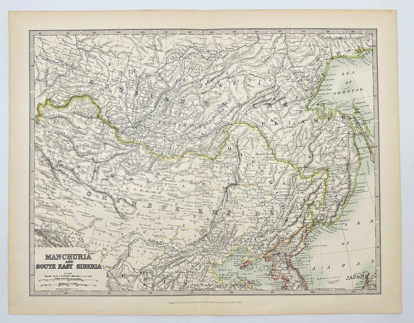 Antique Map - Alexander Keith Johnston - Manchuria and South East Siberia - G3