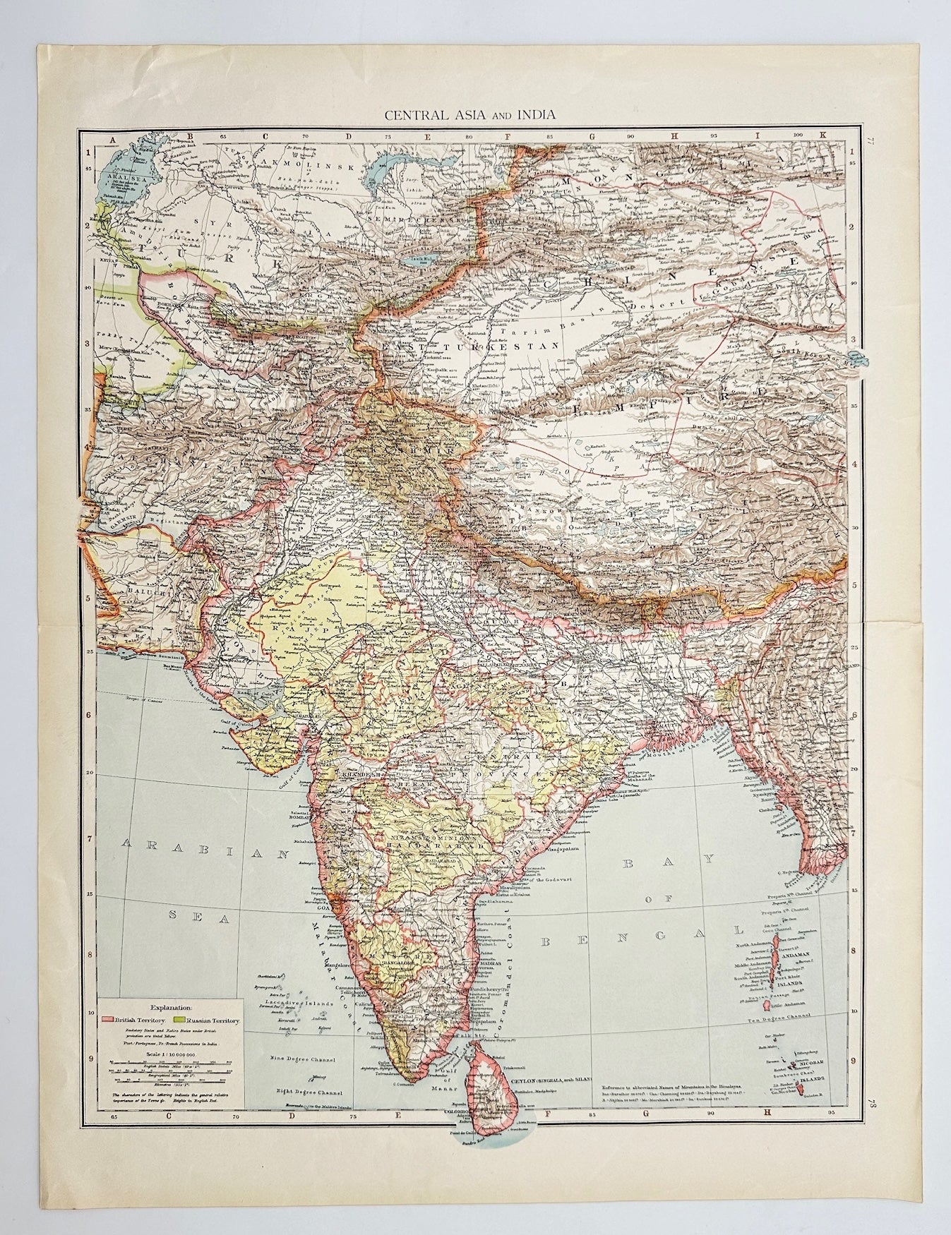 Antique Map - Richard Andree - Central Asia and India - Arabian Sea - G3