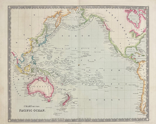 Antique Map - Henry Teesdale - Chart of the Pacific Ocean - Australia - G3