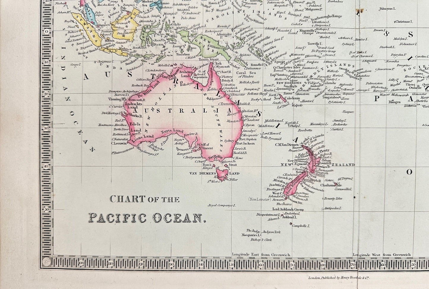 Antique Map - Henry Teesdale - Chart of the Pacific Ocean - Australia - G3