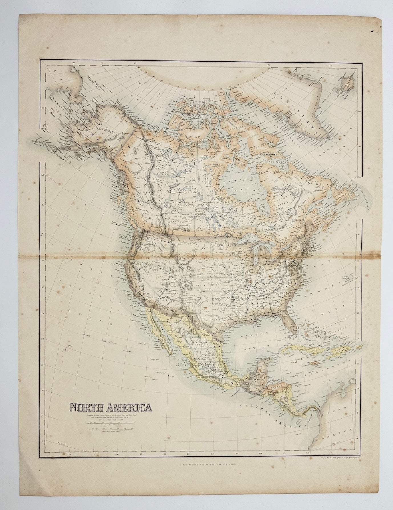 Original Antique Map - J. Macpherson - North America - Fullarton, A. & Co - G3