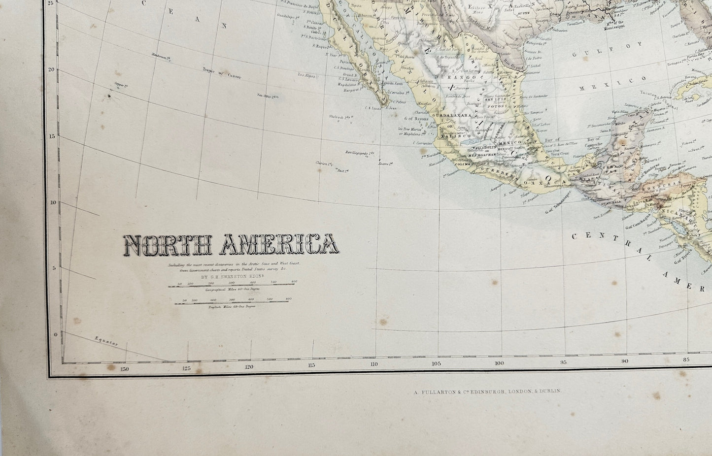 Original Antique Map - J. Macpherson - North America - Fullarton, A. & Co - G3