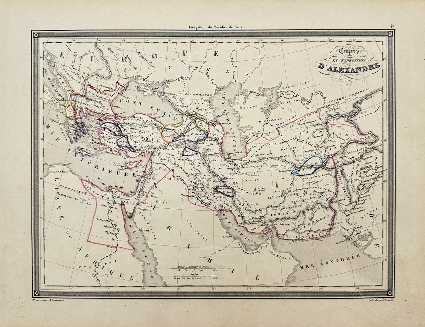 Original Antique Map - Felix Delamarche - Empire of Alexander the Great - G3