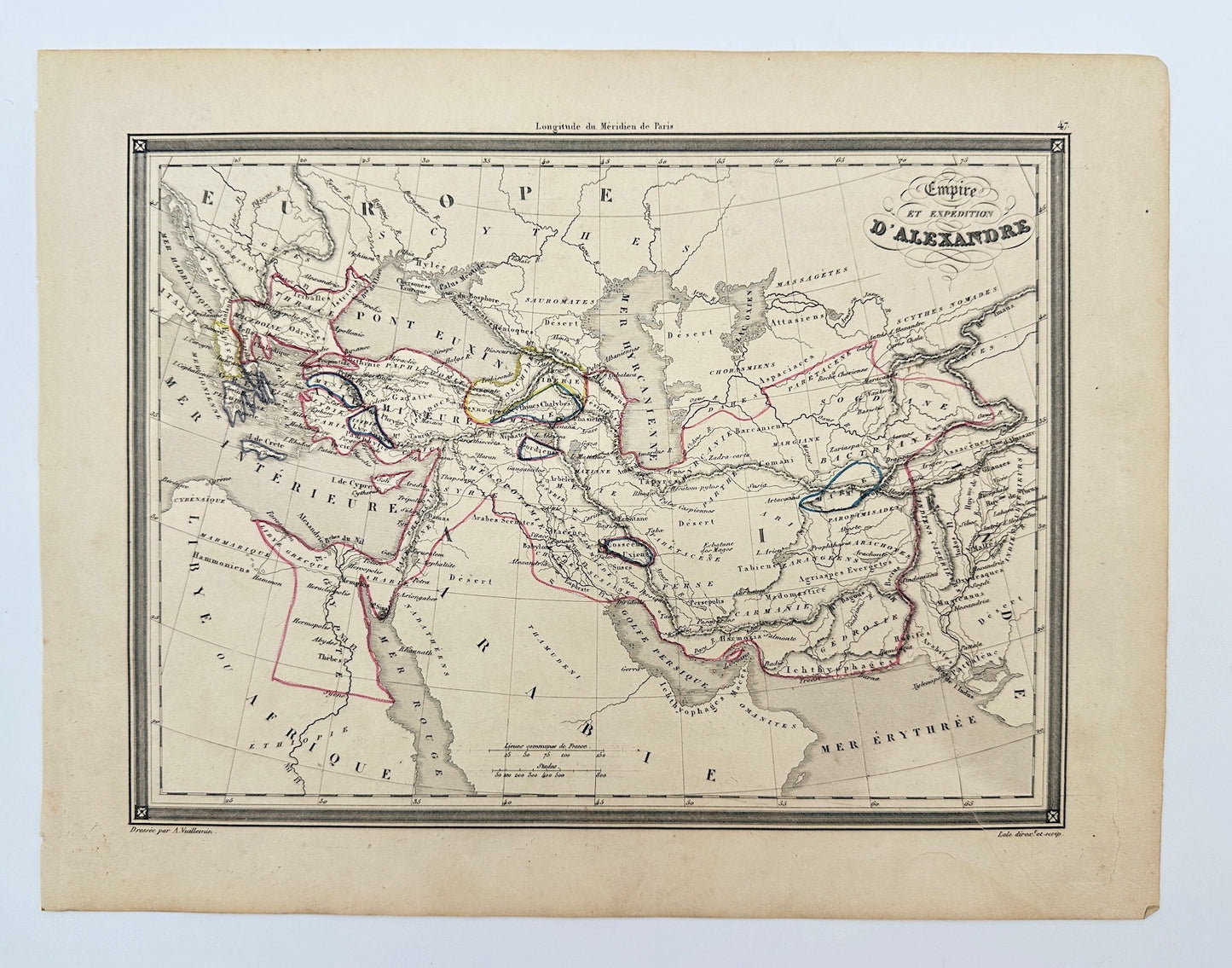 Original Antique Map - Felix Delamarche - Empire of Alexander the Great - G3