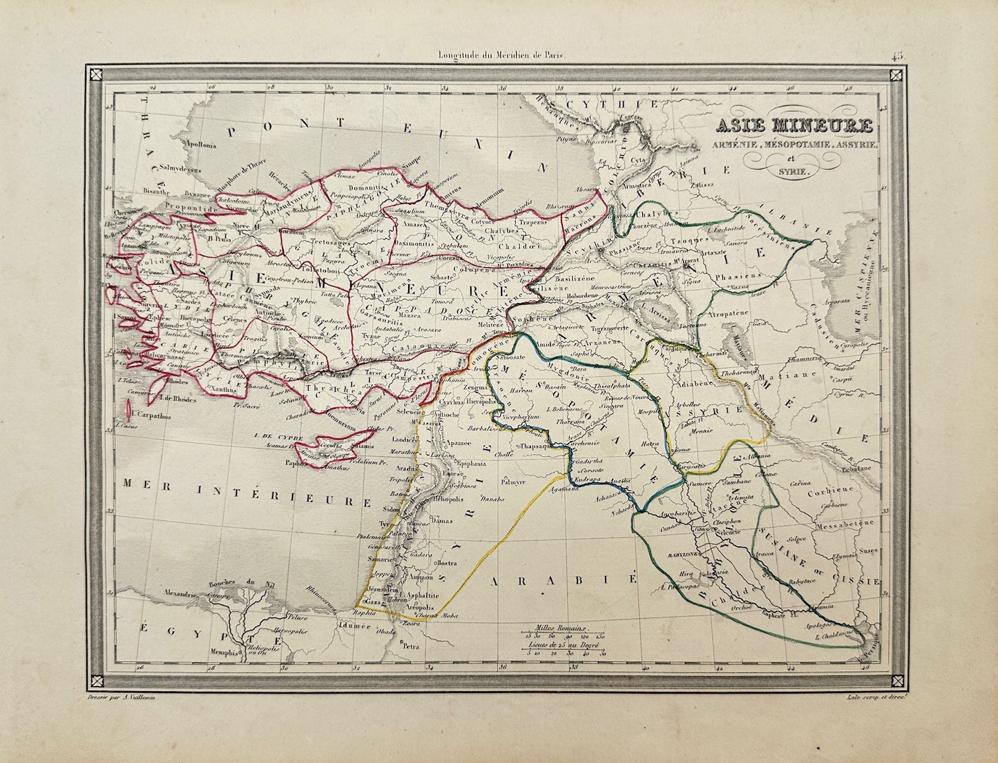 Antique Map - Felix Delamarche - Asia Minor - Armenia - Mesopotamia - G3