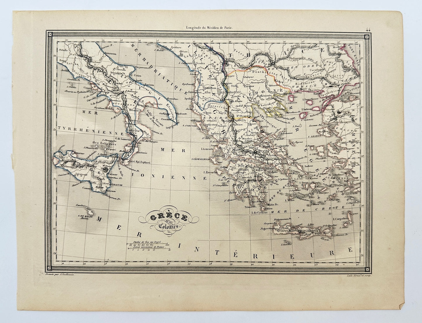 Original Antique Map - Felix Delamarche - Greece Colonies - Athens - G3