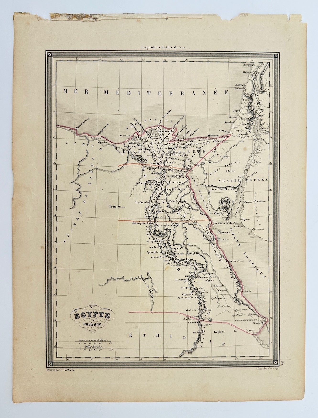 Original Antique Map - Felix Delamarche - Egypt Ancient - Cair - G3