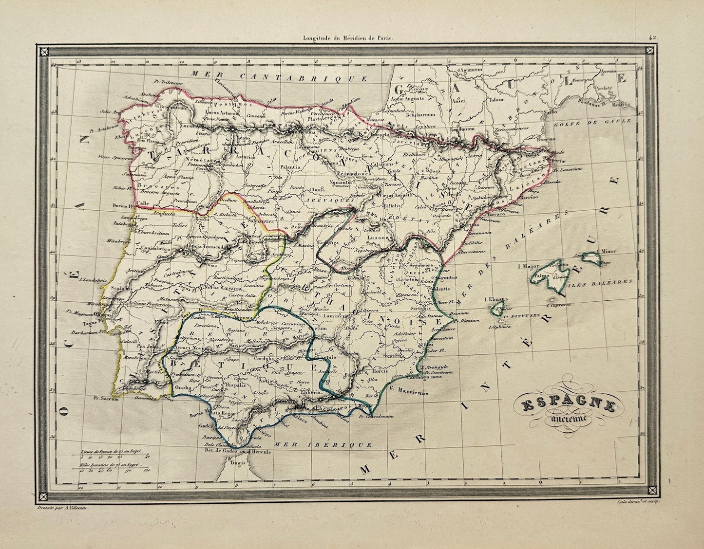 Original Antique Map - Felix Delamarche - Espagne - Tarraconnaise - G3