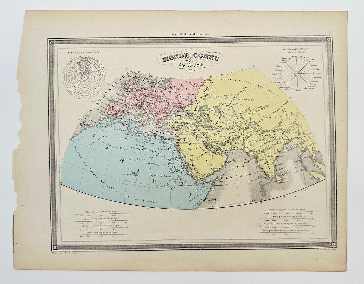 Original Antique Map - Felix Delamarche - Known World Ancient - G3