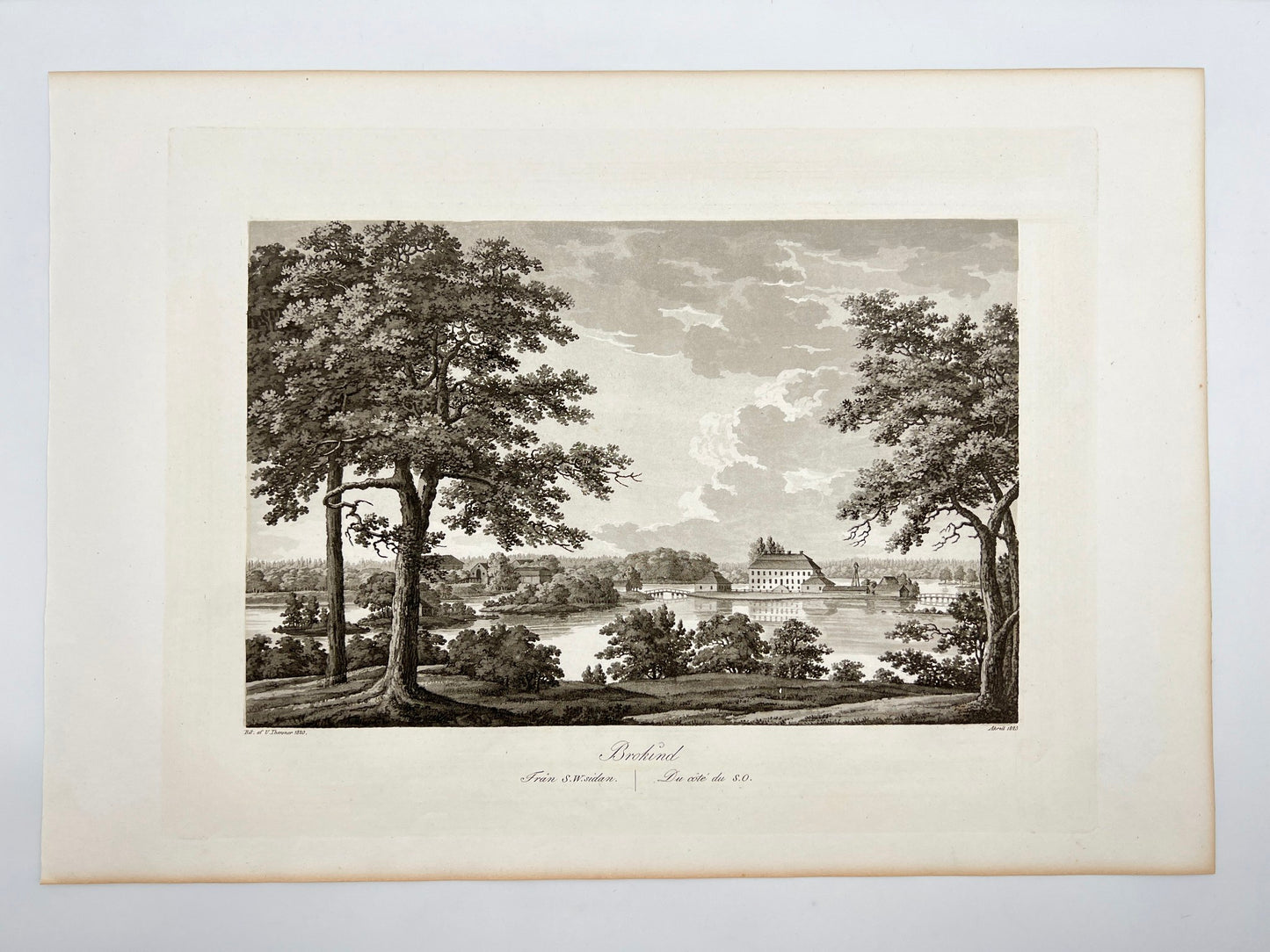 Original Antique Engraving - Ulrik Thersner - View of Brokind Castle - E3