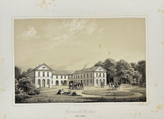 Antique Print - Richardt Ferdinand - Herrewab's Monastery From the South - F3