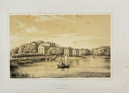 Antique Print - Richardt Ferdinand - View of Tunbyholm Castle - Sweden - F3