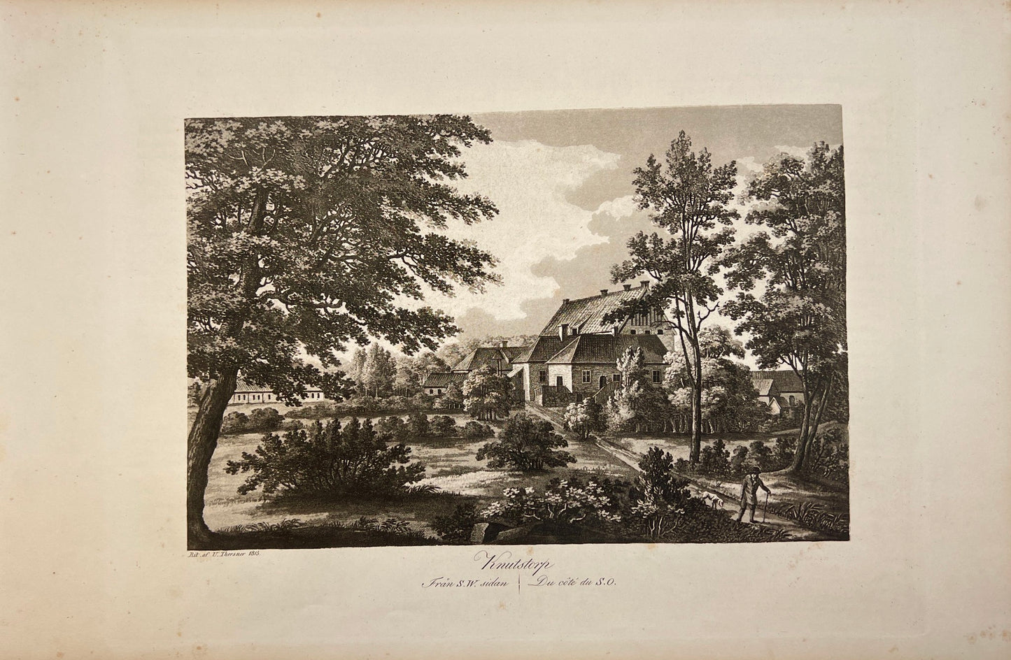 Original Antique Engraving - Ulrik Thersner - View of Knutstorp in Sweden - E3