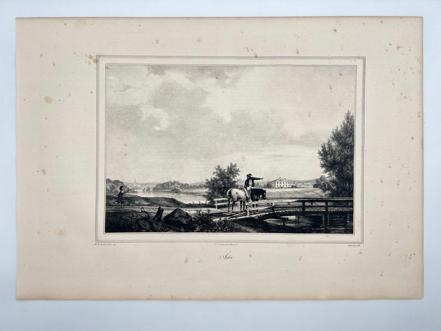 Original Antique Engraving - Ulrik Thersner - View of Ada in Sweden - E3