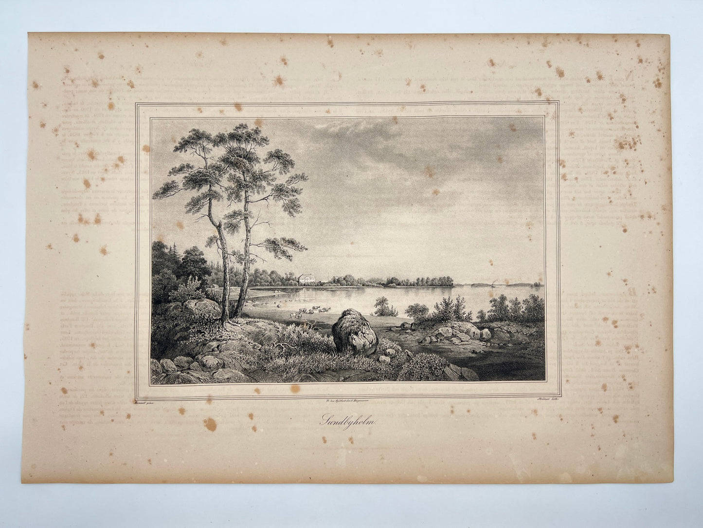 Antique Engraving - Ulrik Thersner - View of Sundbyholm Castle in Sweden - E3