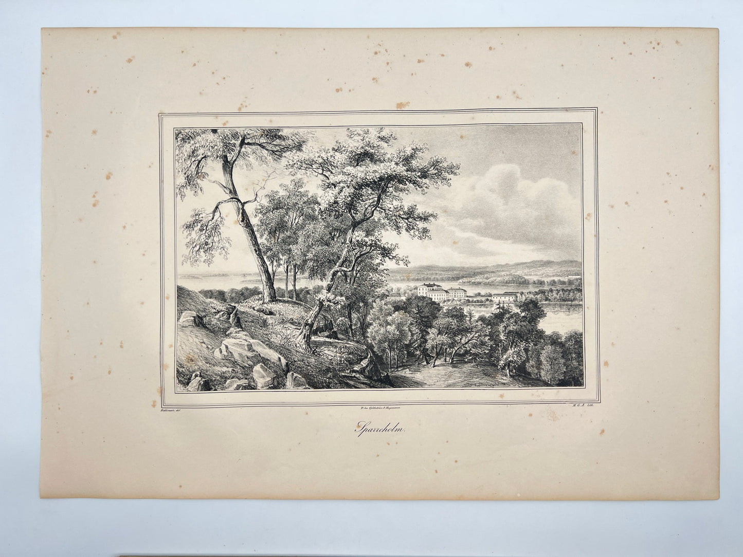 Antique Engraving - Ulrik Thersner - View of Sparreholm Castle in Sweden - E3