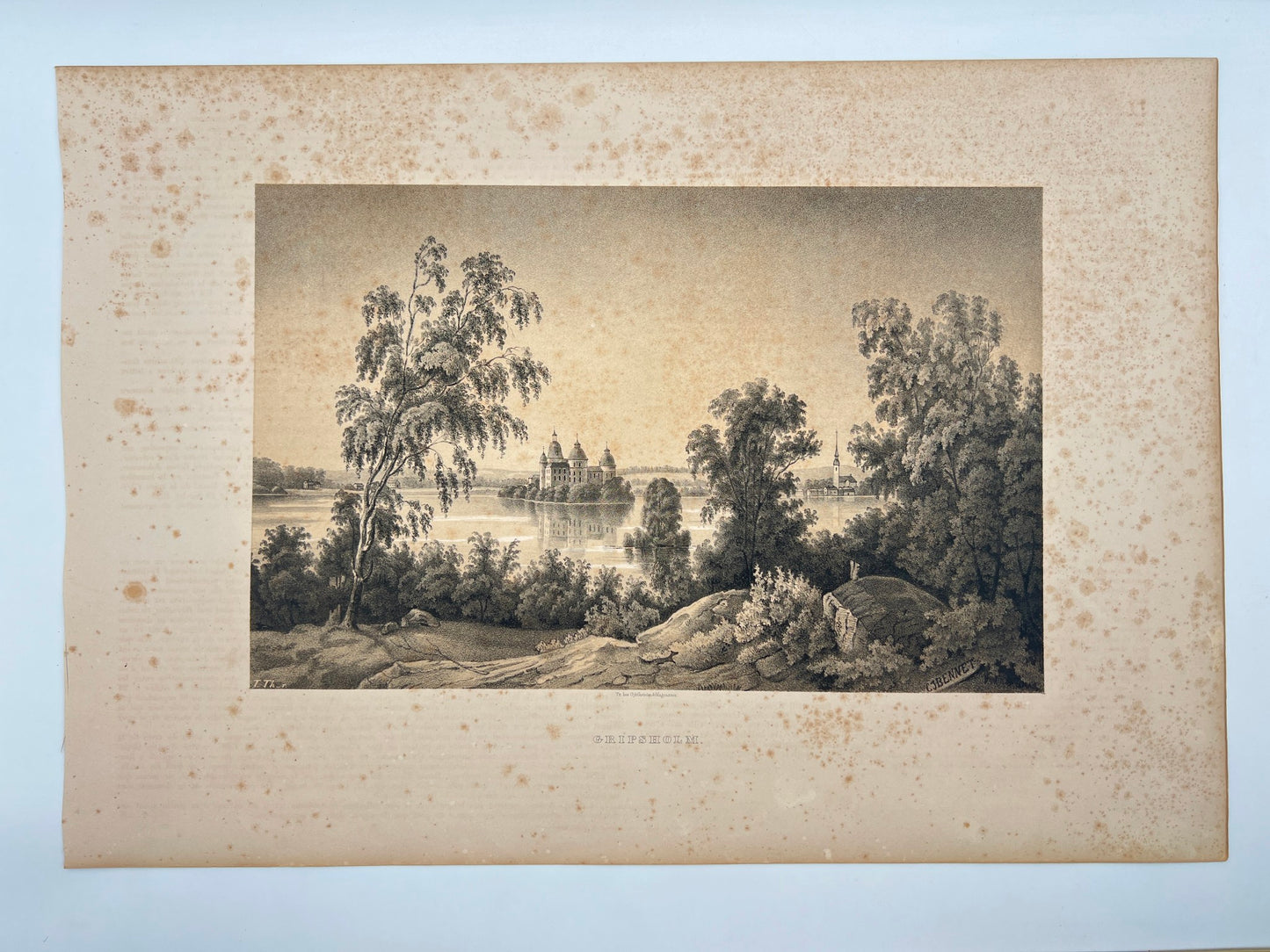 Antique Engraving - Ulrik Thersner - View of Ebbels Castle in Sweden - E3