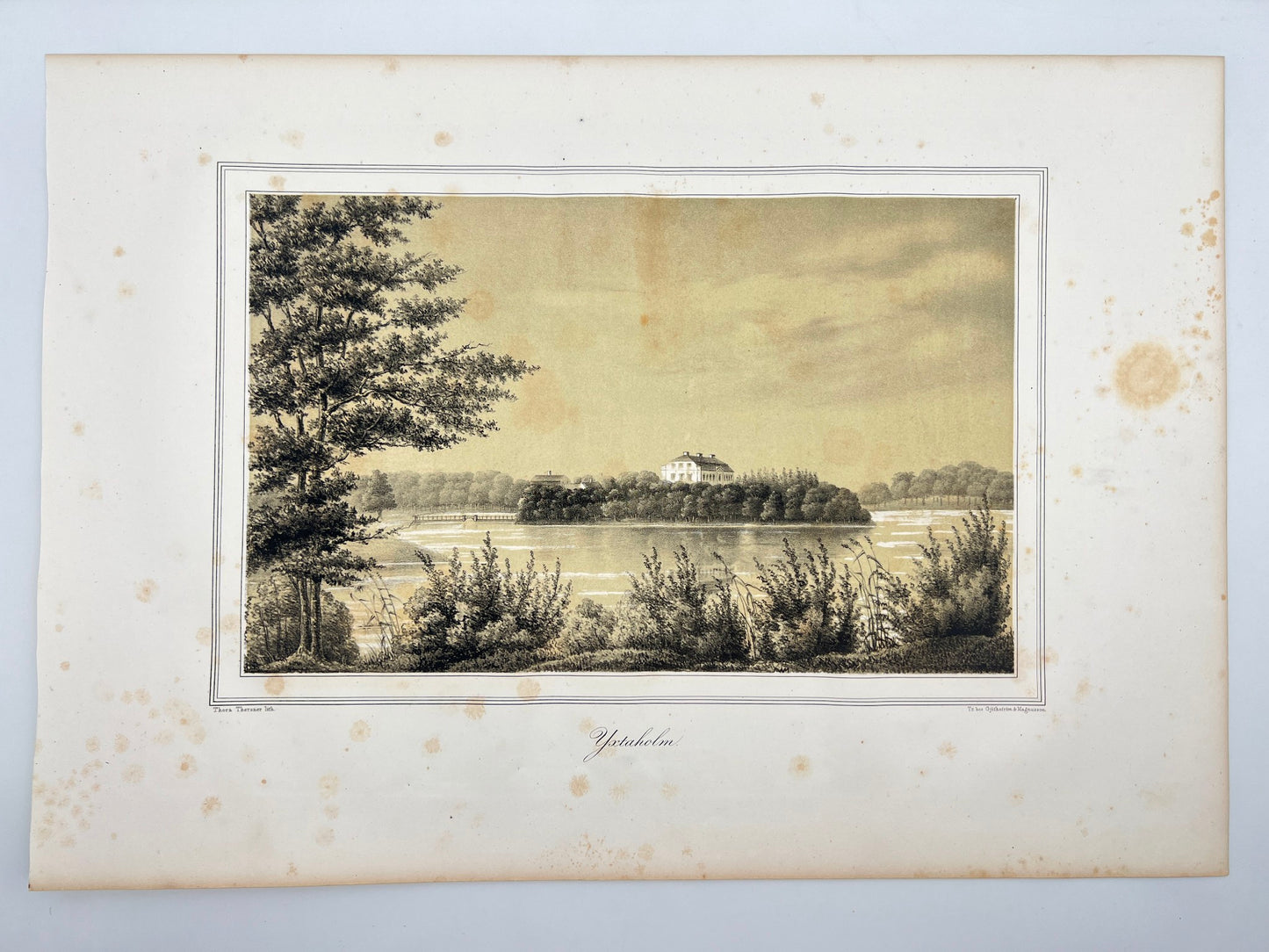 Original Antique Engraving - Ulrik Thersner - View with the Yxtaholm Castle - E3