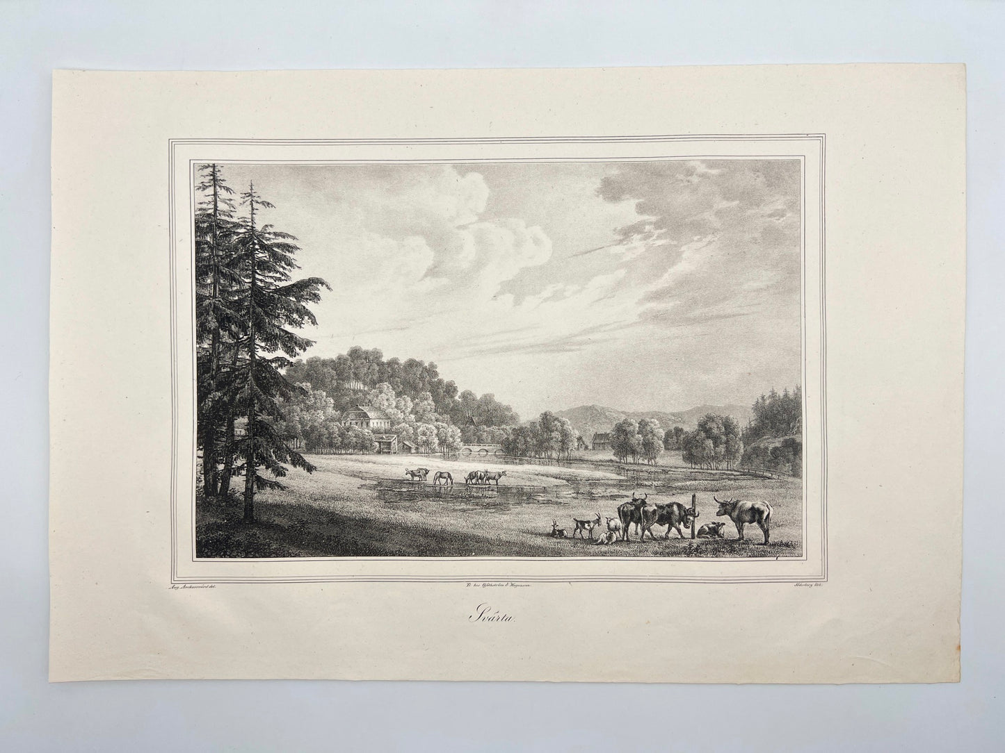 Original Antique Engraving - Ulrik Thersner - View Svarta Bruk in Sweden - E3