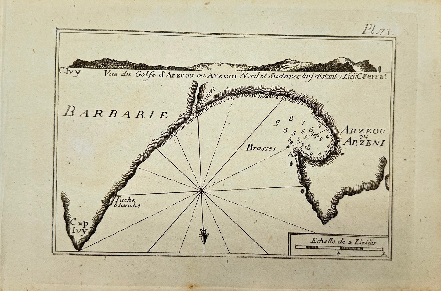 Antique Map - Joseph Roux - Harbour Plan - Gulf of Arzew in Turkey - F5