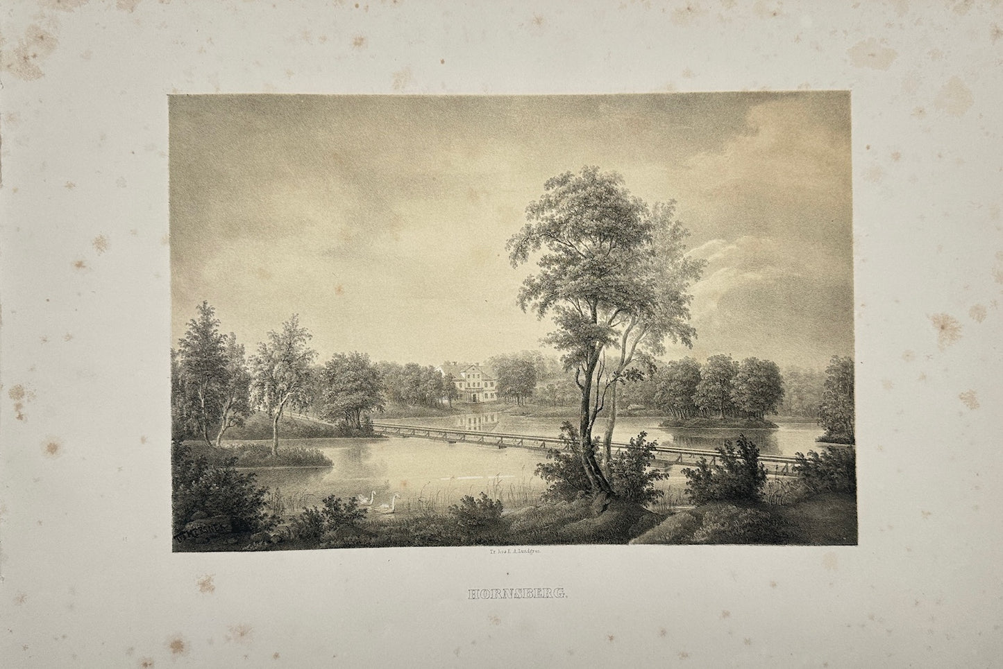 Original Antique Engraving - Ulrik Thersner - View of Hornsberg in Sweden - E3