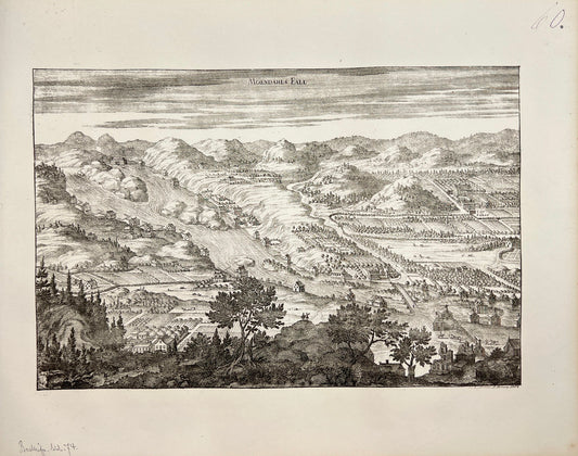 Antique Print - Erik Dahlberg -  View of the Mölndalsfallen in Sweden - E1