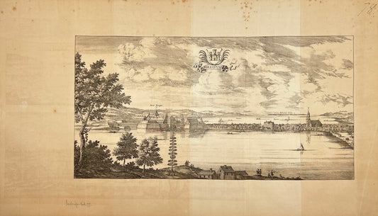 Original Antique Print - Erik Dahlberg - View of Jönköping in Sweden - E1