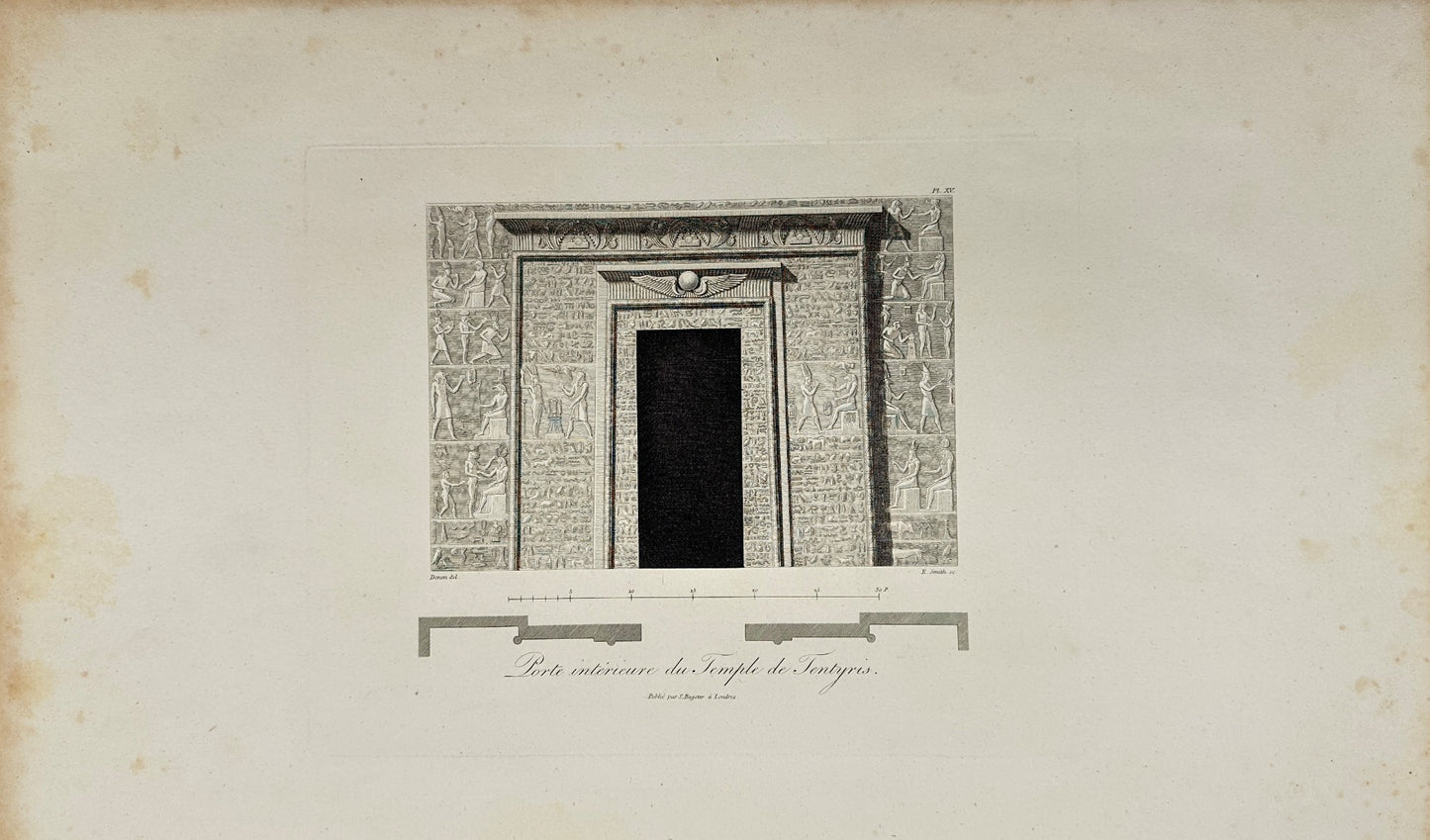 Antique Engraving - Dominique Vivant Denon - Temple of Sentires - Egypt - F3