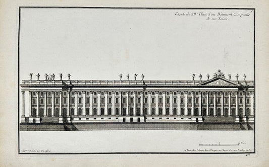 Antique Architectural Print - Colonnade of Perrault - France - F4