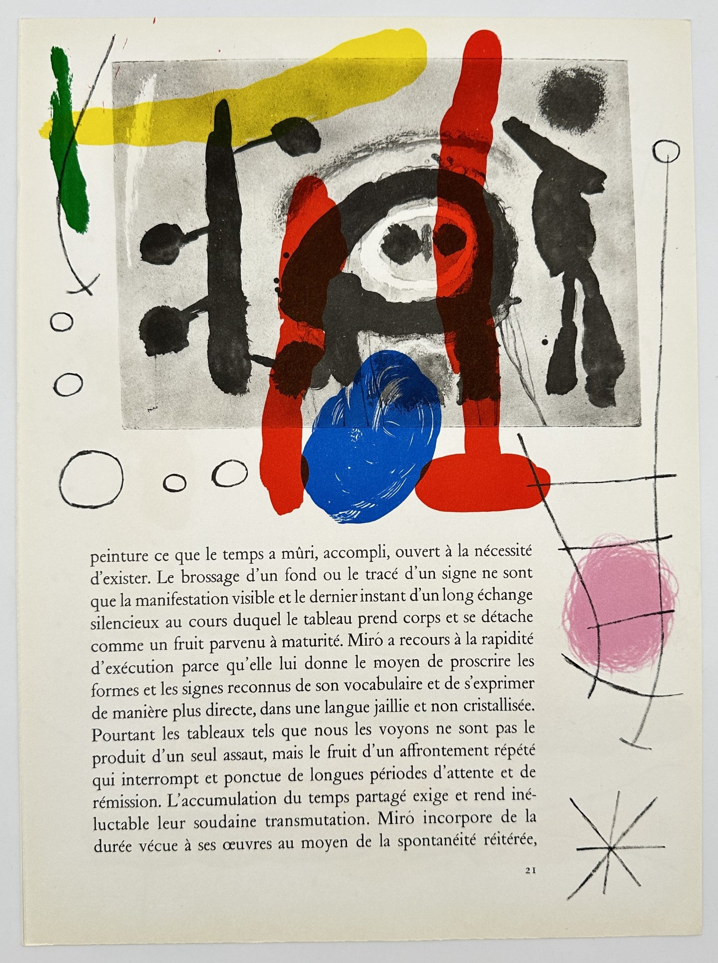 Colour Lithography - 'Cartons' - from Derriere Le Mirroire #139-140 - Joan Miro