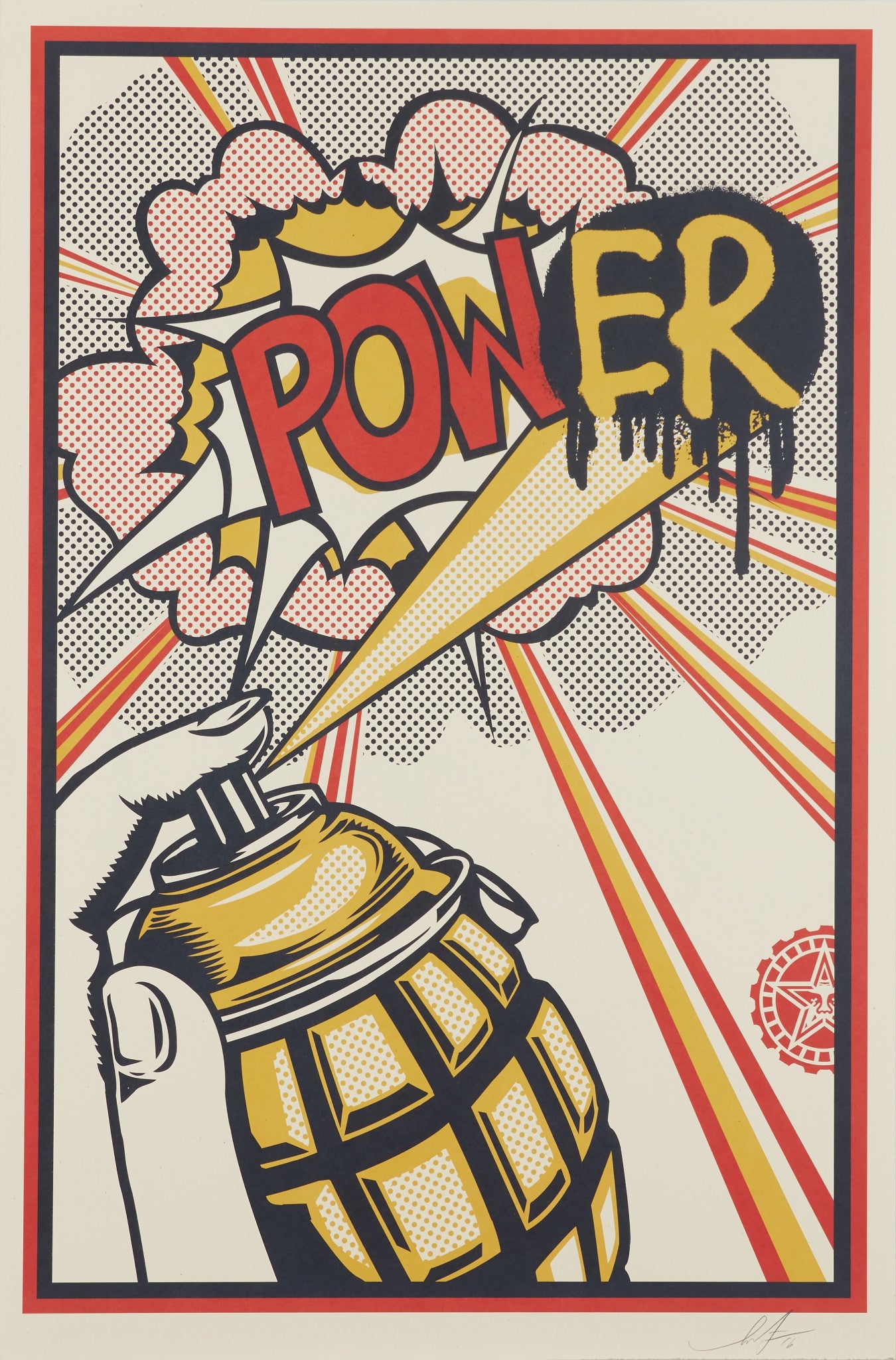 Frank Shepard Fairey "Obey" - Pow(er) - Hand-signed with pencil